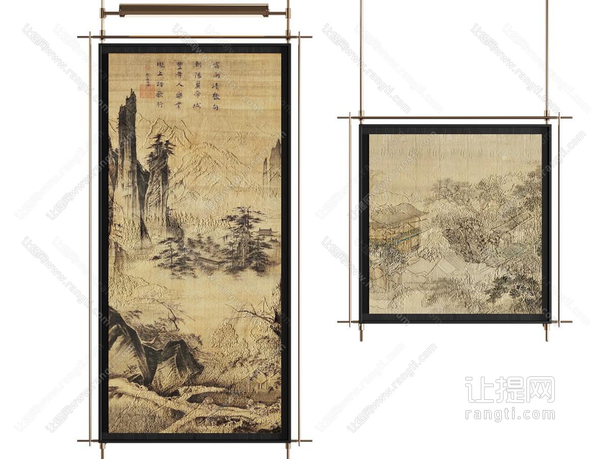 新中式装饰画 花艺