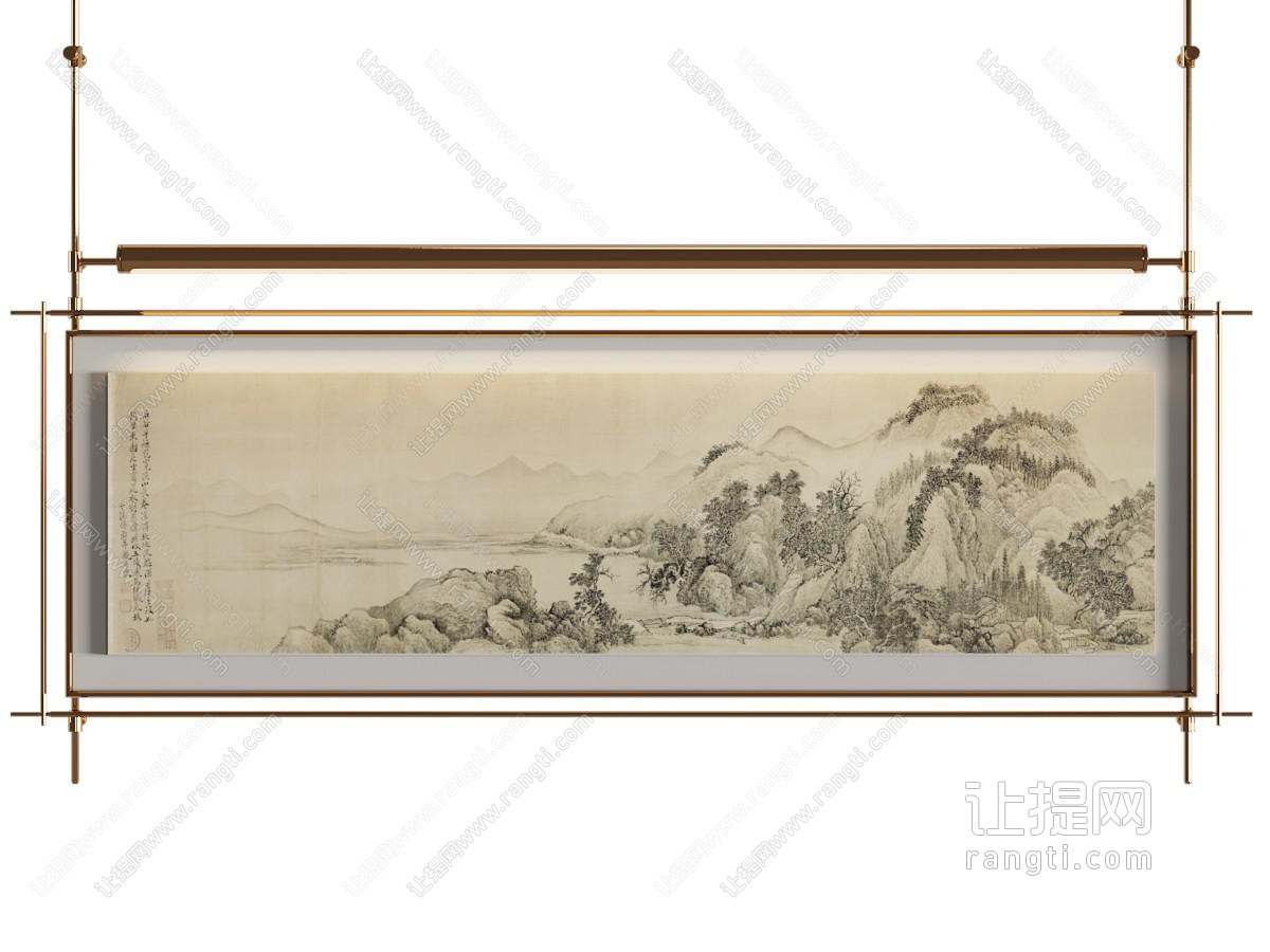 现代新中式挂画 新中式装饰画 画卷 玄关挂画 办公室挂