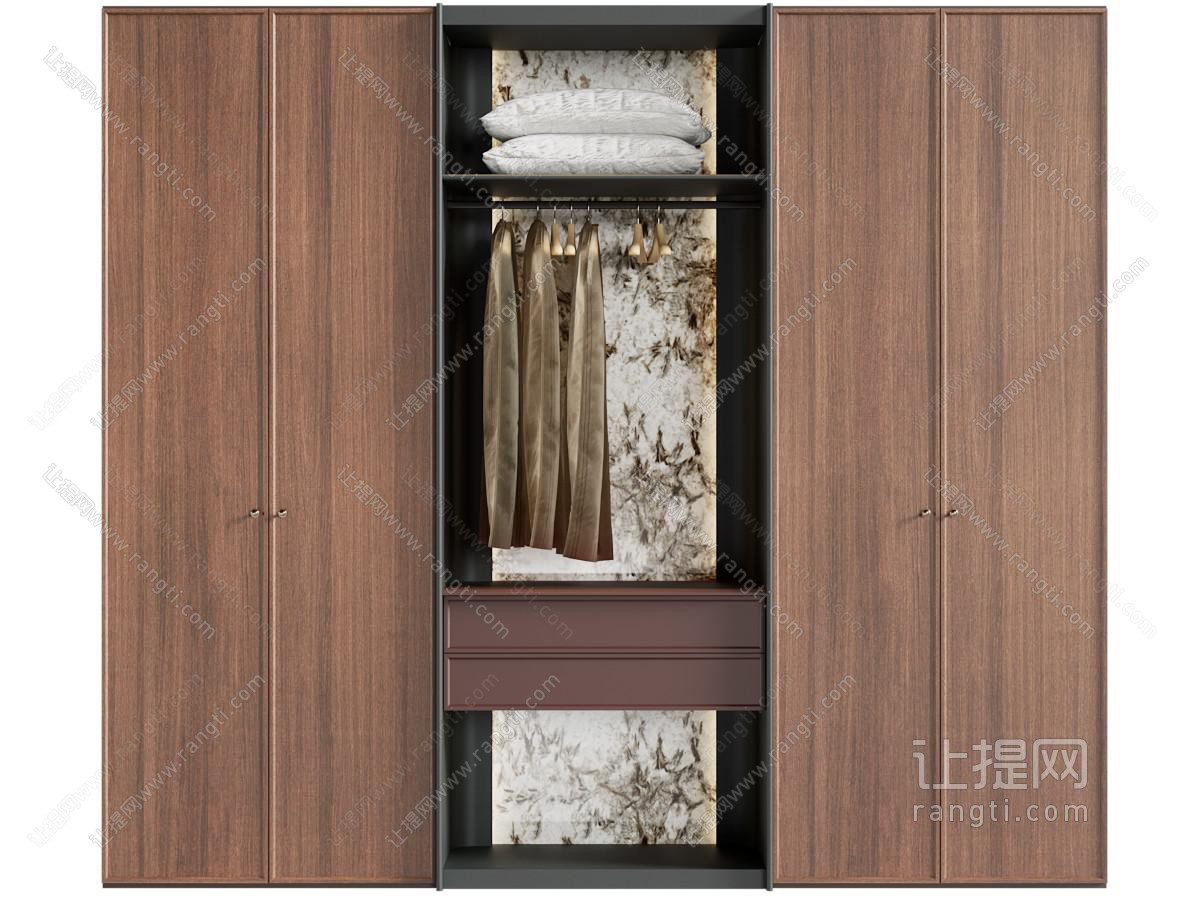 现代中古风衣柜