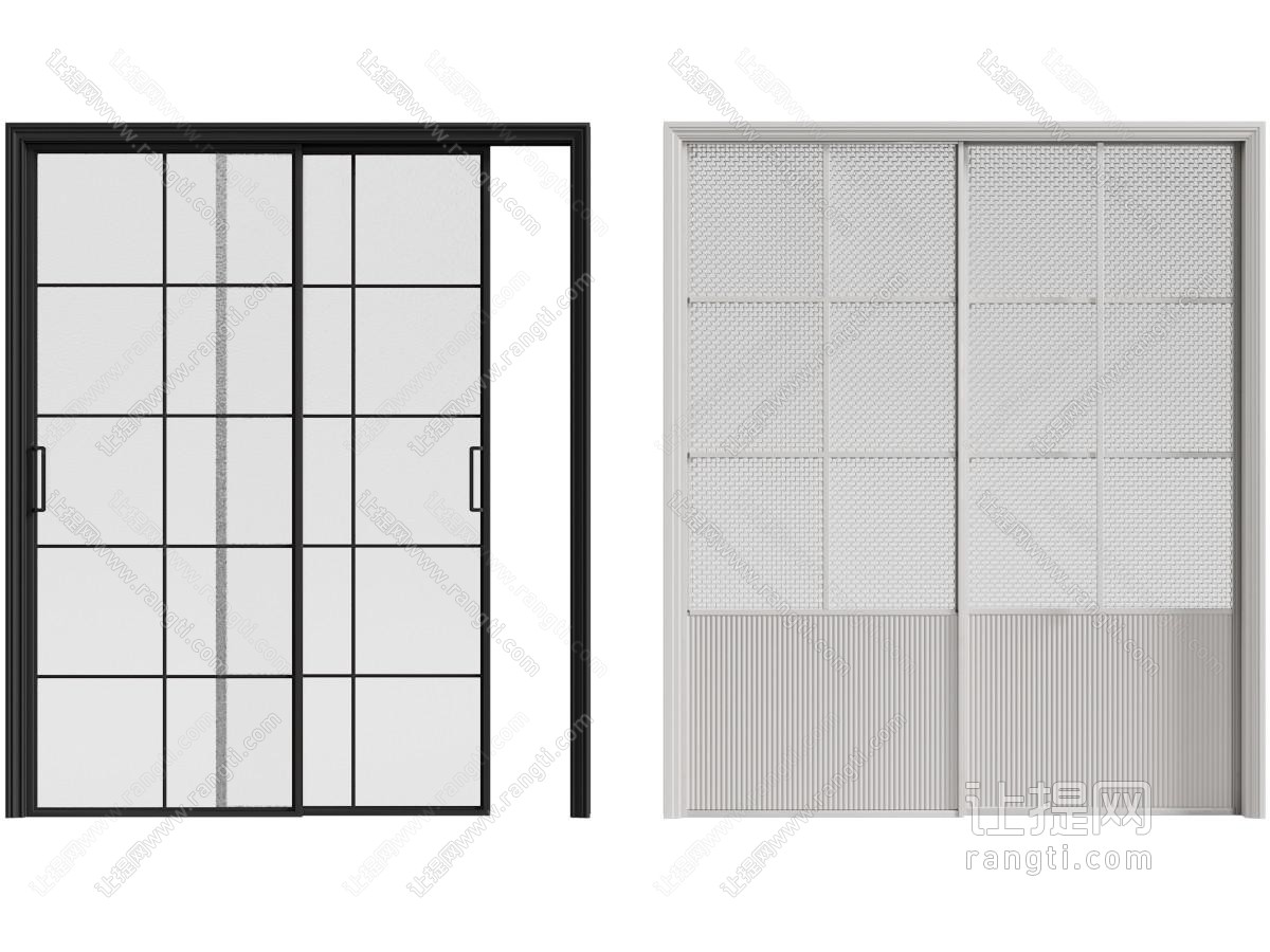 现代推拉门 现代金属框玻璃