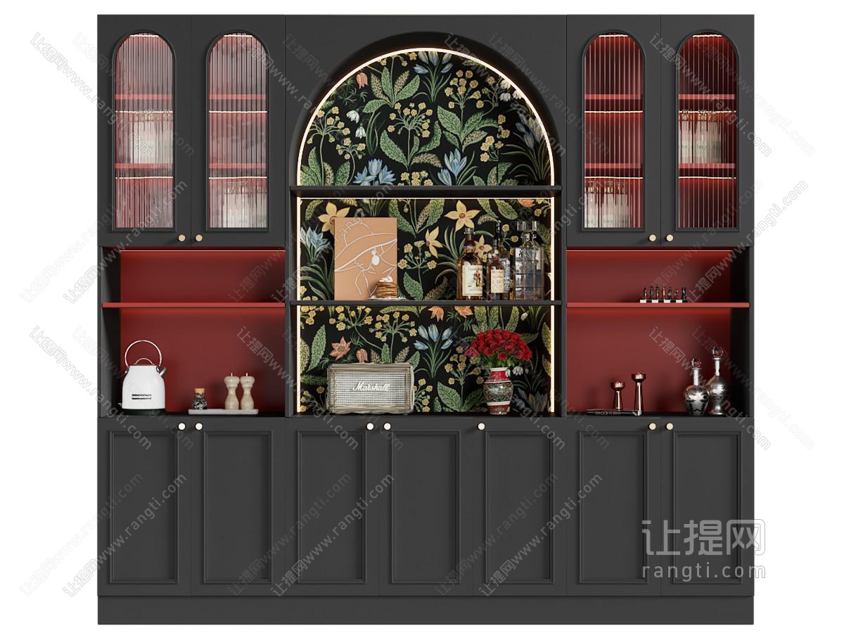 酒柜法式复古风酒柜餐边柜