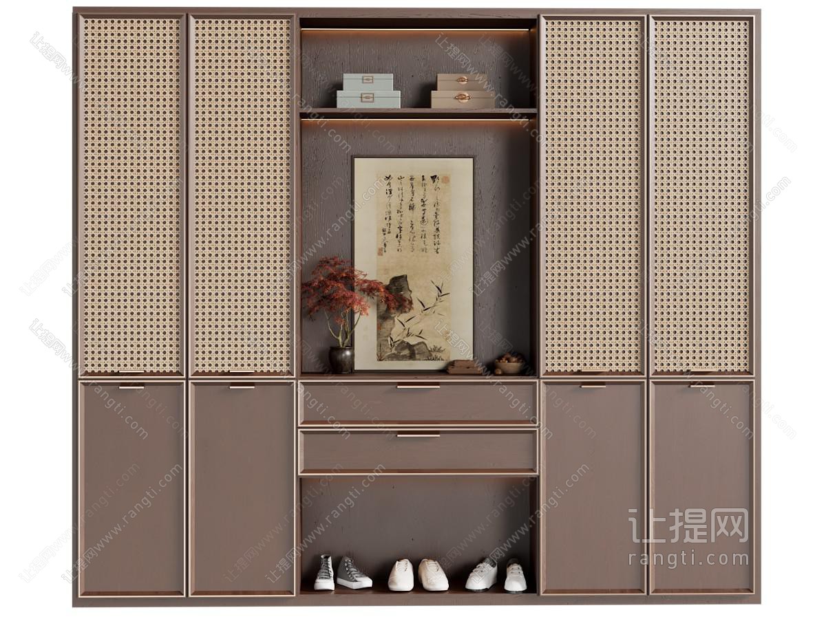新中式入户玄关鞋柜