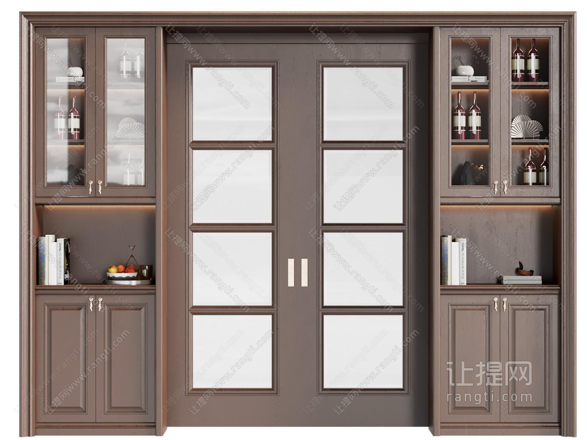 中古酒柜 中古风推拉门酒柜