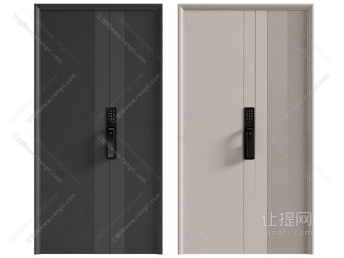 现代门 密码锁大门 进户门指纹锁 入户门子母门 现代防