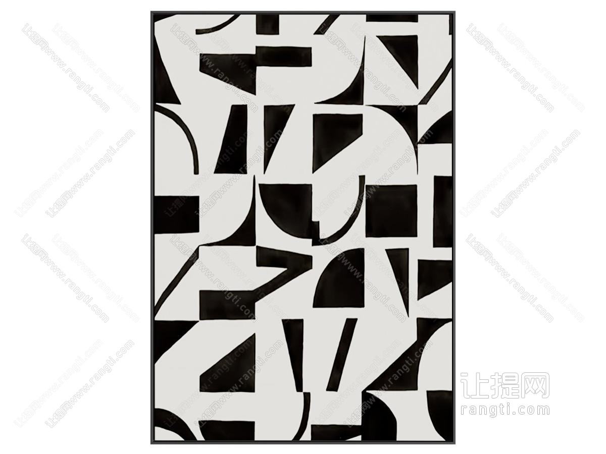 现代意式黑白挂画 现代挂画 意式挂画 抽象挂画 简约挂画