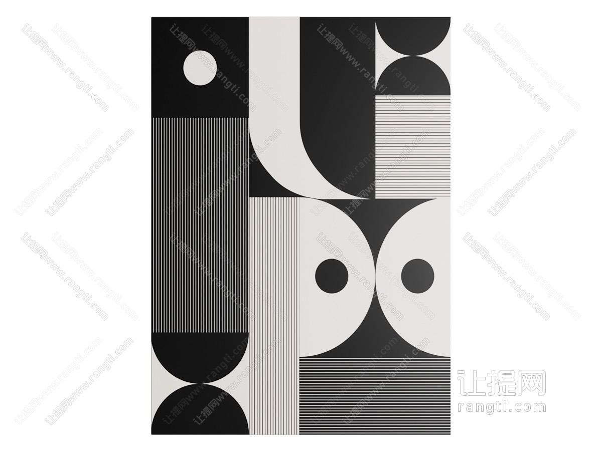 意式极简黑白挂画 黑白艺术挂画 色块艺术挂画 抽象画肌理画 点线面艺术挂画