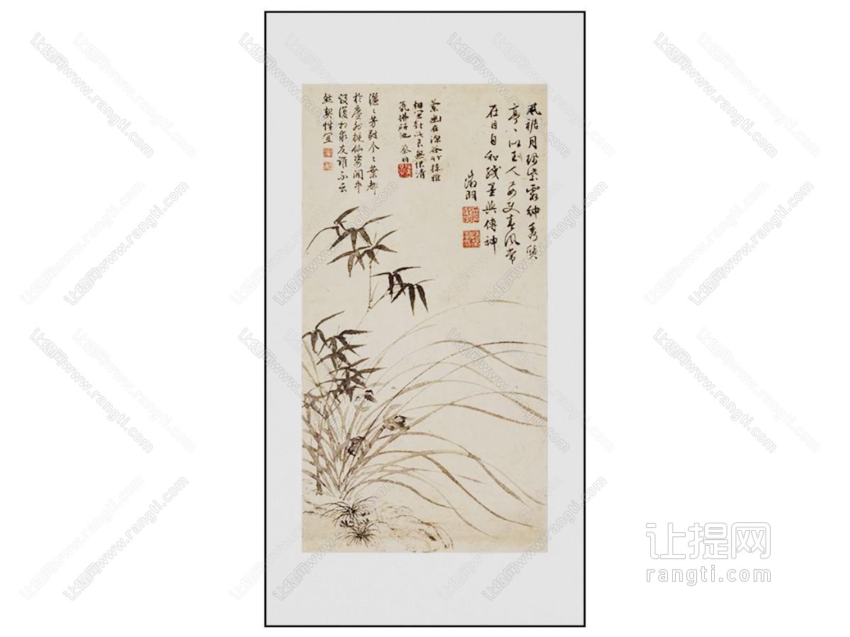 新中式装饰画 竹画 挂画