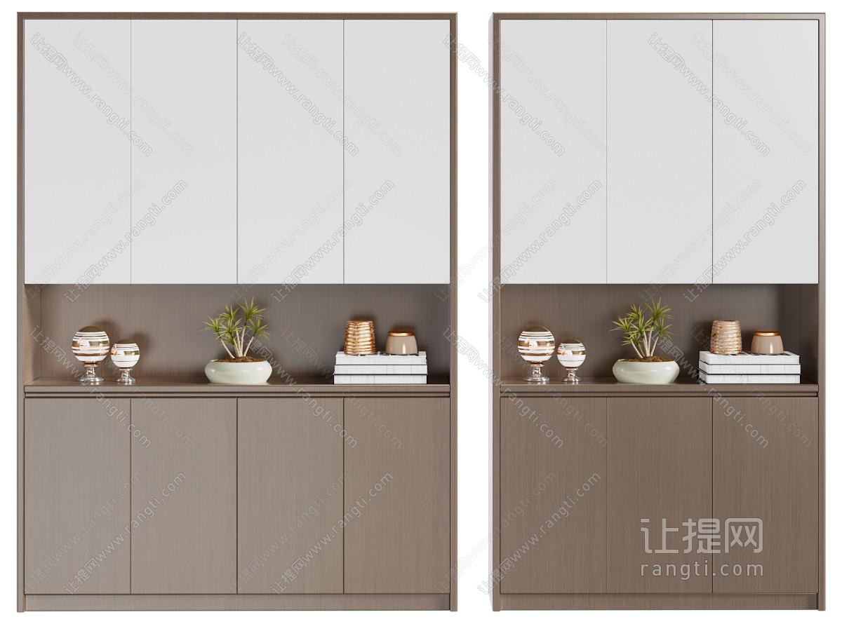 现代实木鞋柜组合