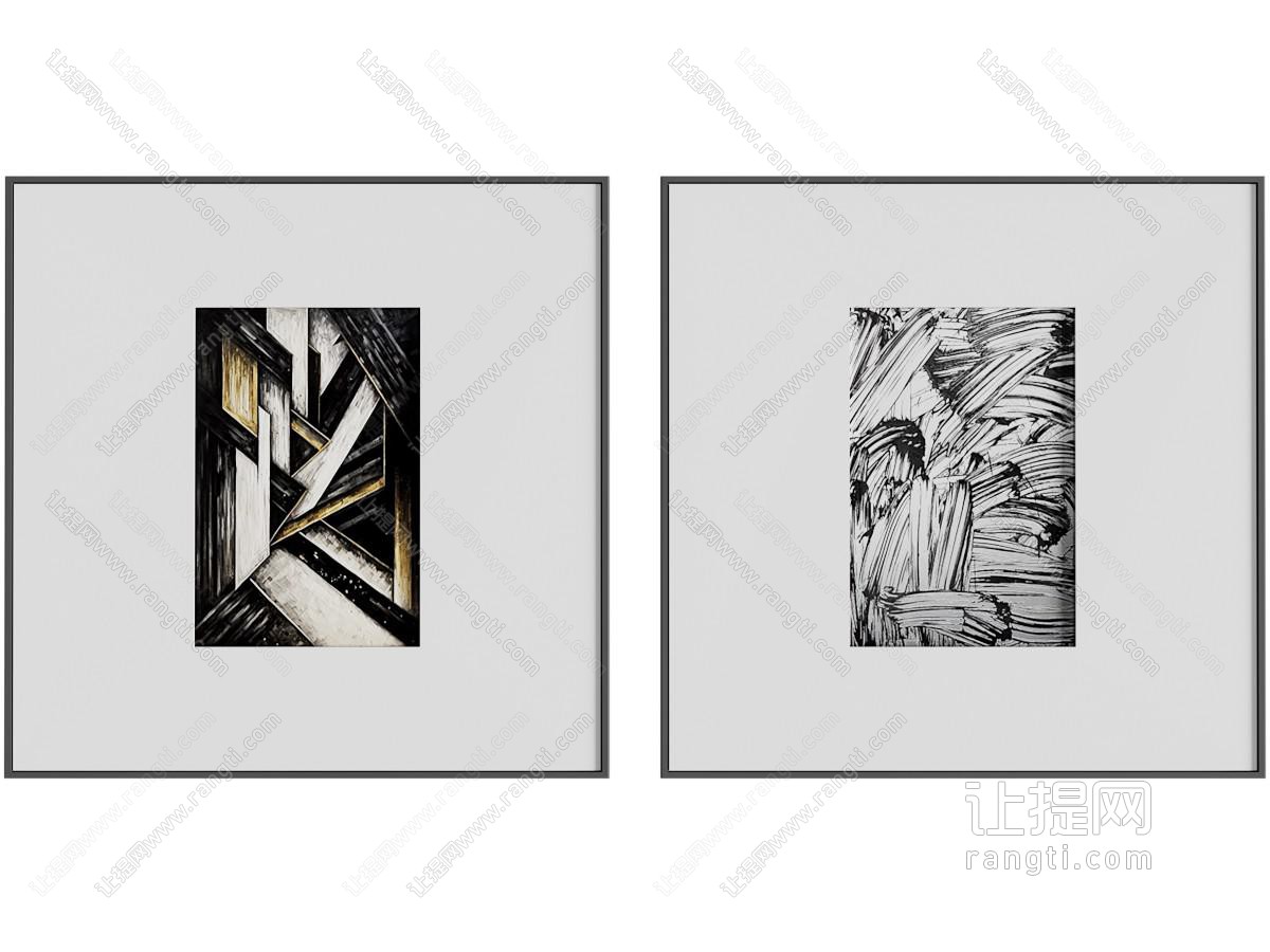 现代装饰画抽象画组合画