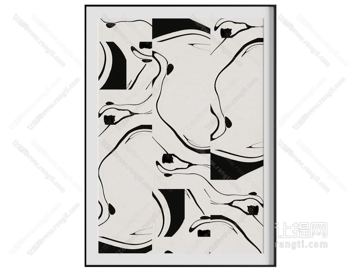 黑白画 抽象画 装饰画