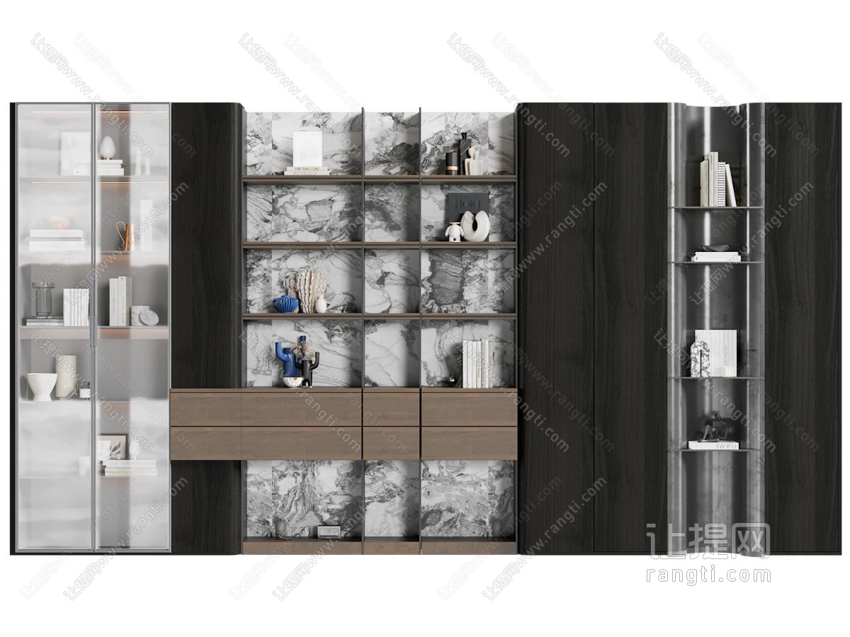 现代玻璃装饰柜 陈列柜 展示柜 书柜 装饰摆件
