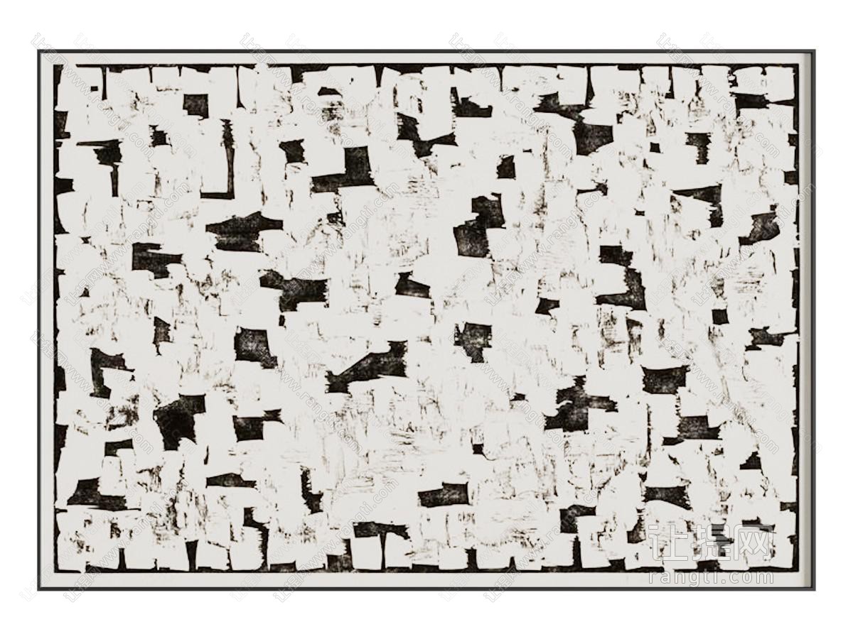 肌理画 抽象画 黑白画 装饰画