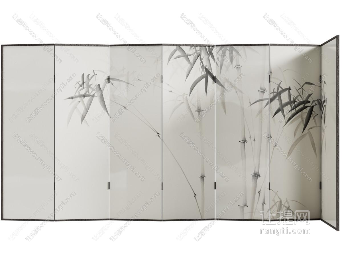 新中式壁画屏风