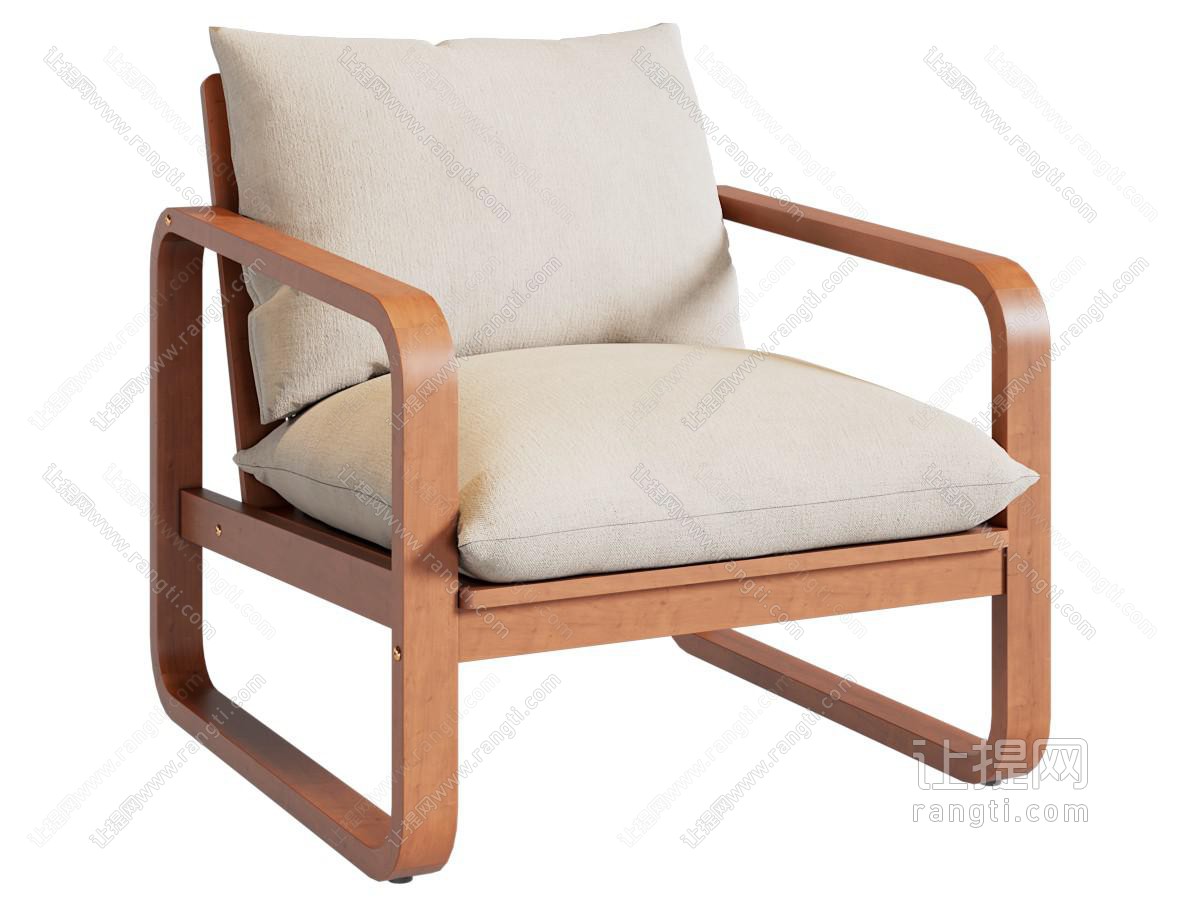 中古奶油休闲椅
