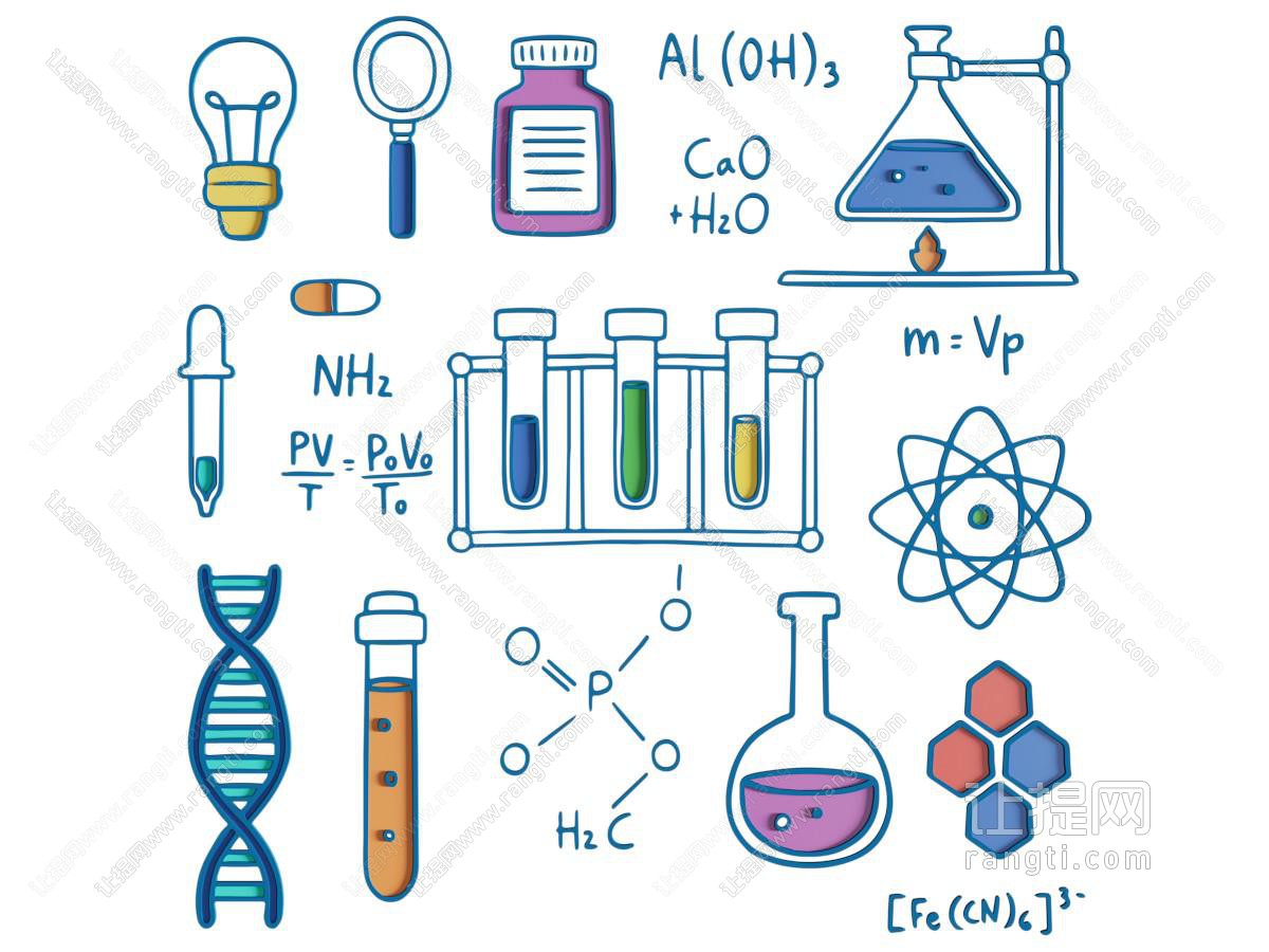 现代化学分子符号墙饰