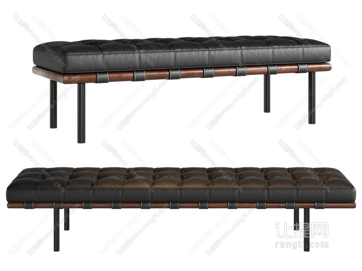 中古美式沙发凳