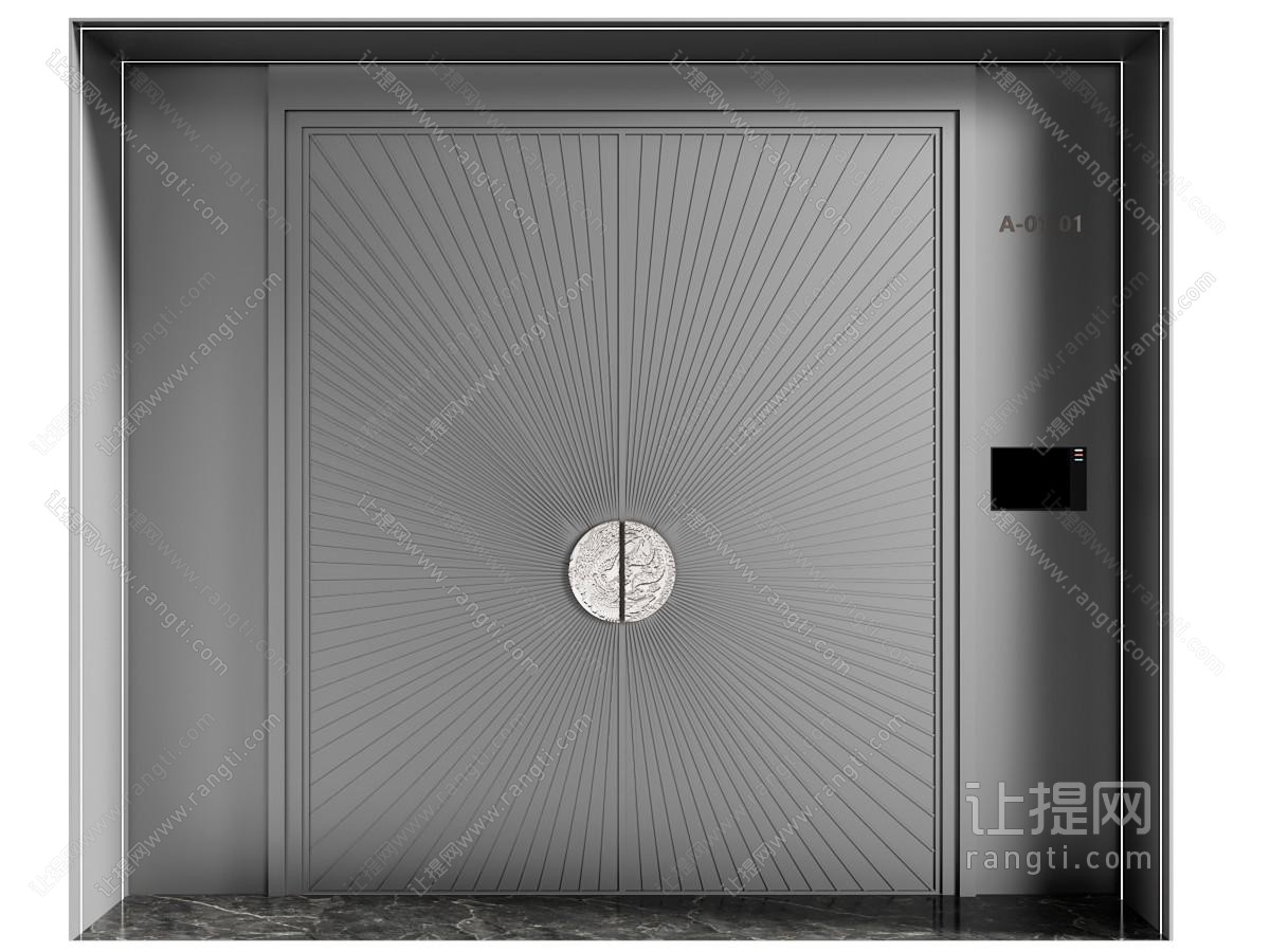 现代意式极简对开入户大门