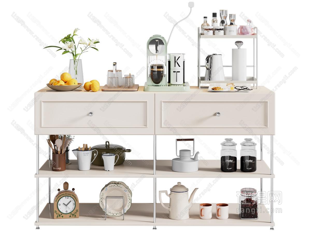 北欧奶油风餐边柜厨房用品