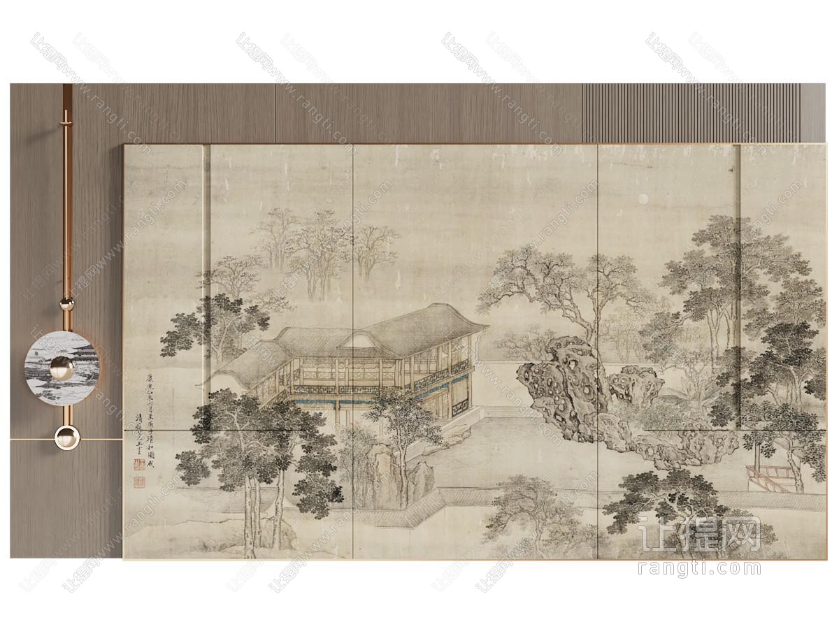 新中式玄关背景墙