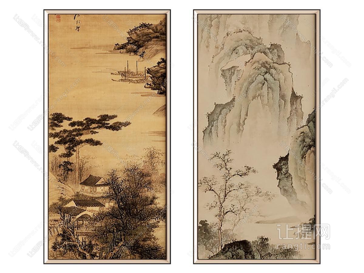 新中式挂画 山水装饰画