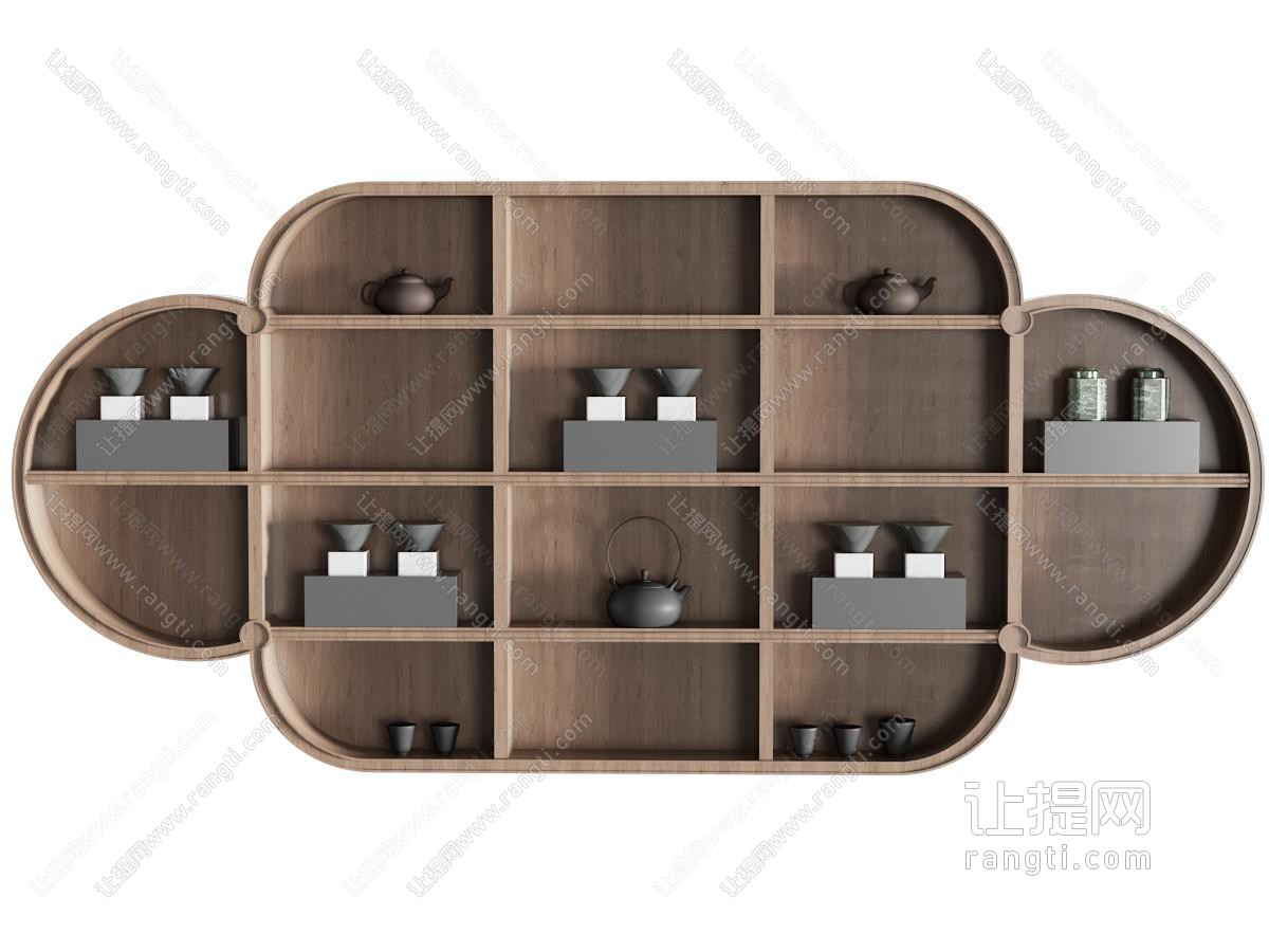 新中式壁龛 新中式壁柜 茶具