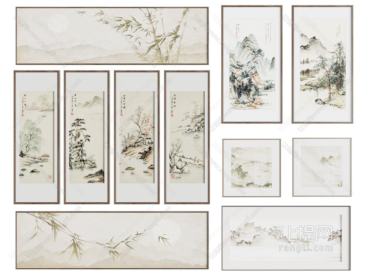 新中式挂画 新中式装饰画 山水画