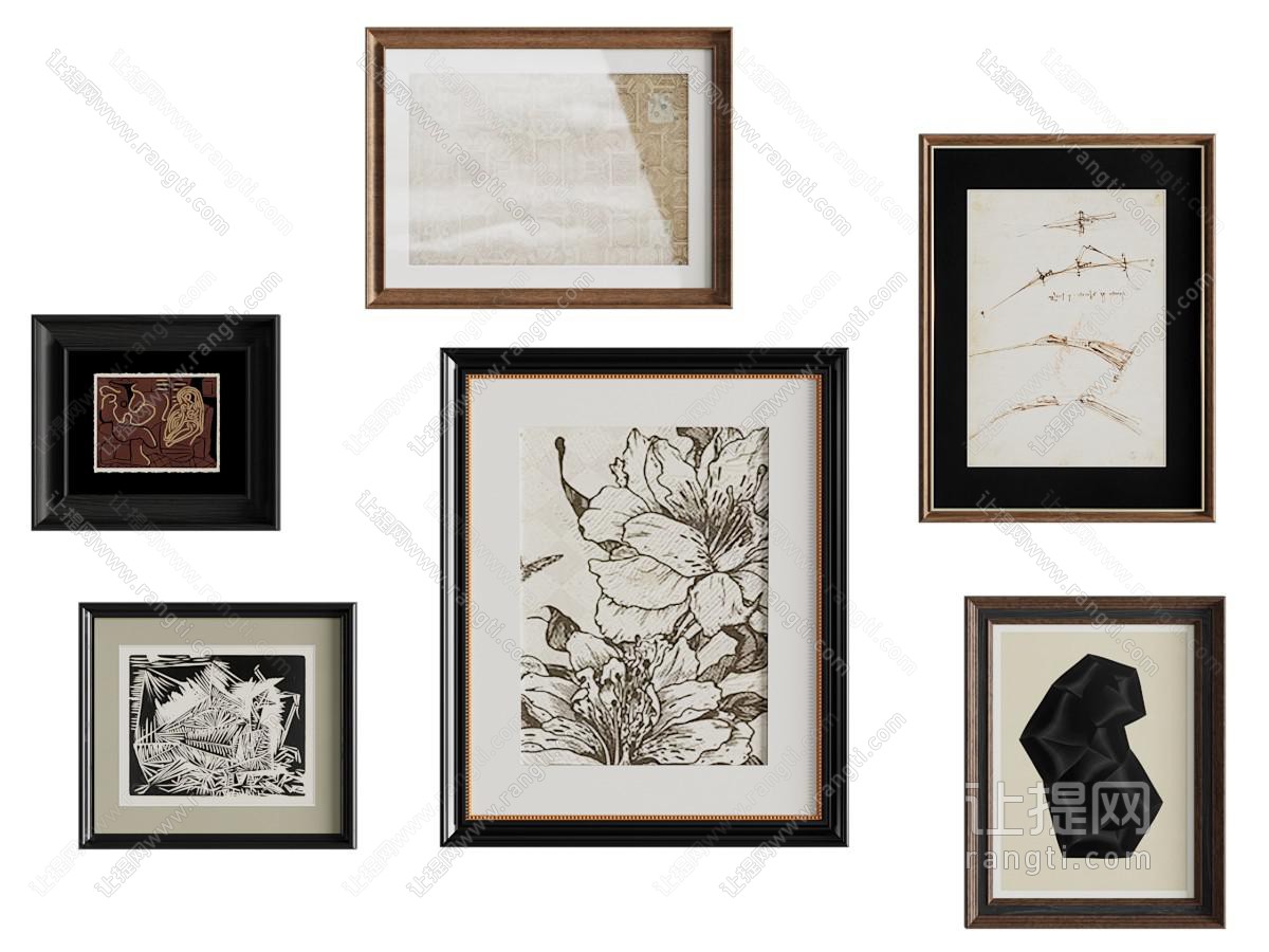 中古挂画 中古风挂画组合 装饰画 墙饰