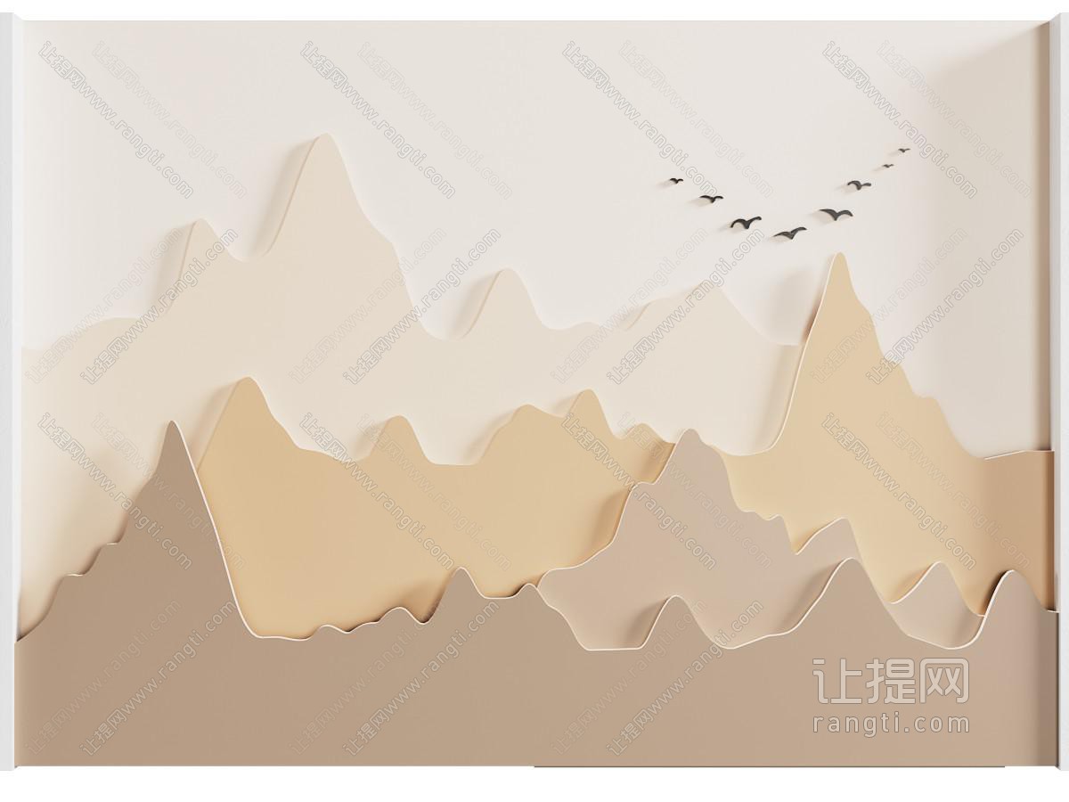 新中式沙发背景墙 山水画背景墙 水墨画背景 水波纹背