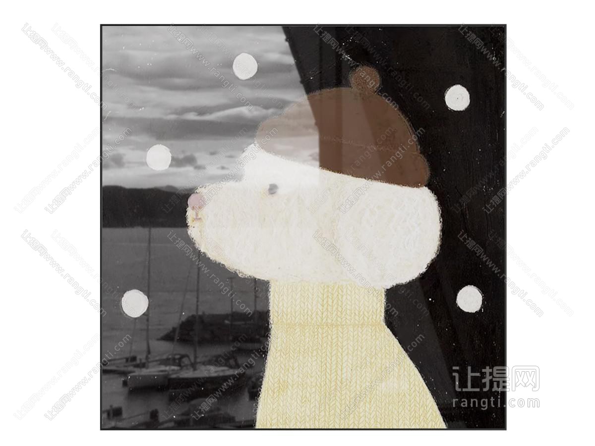 现代奶油挂画