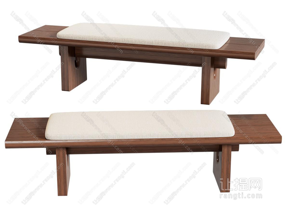 法式中古床尾凳