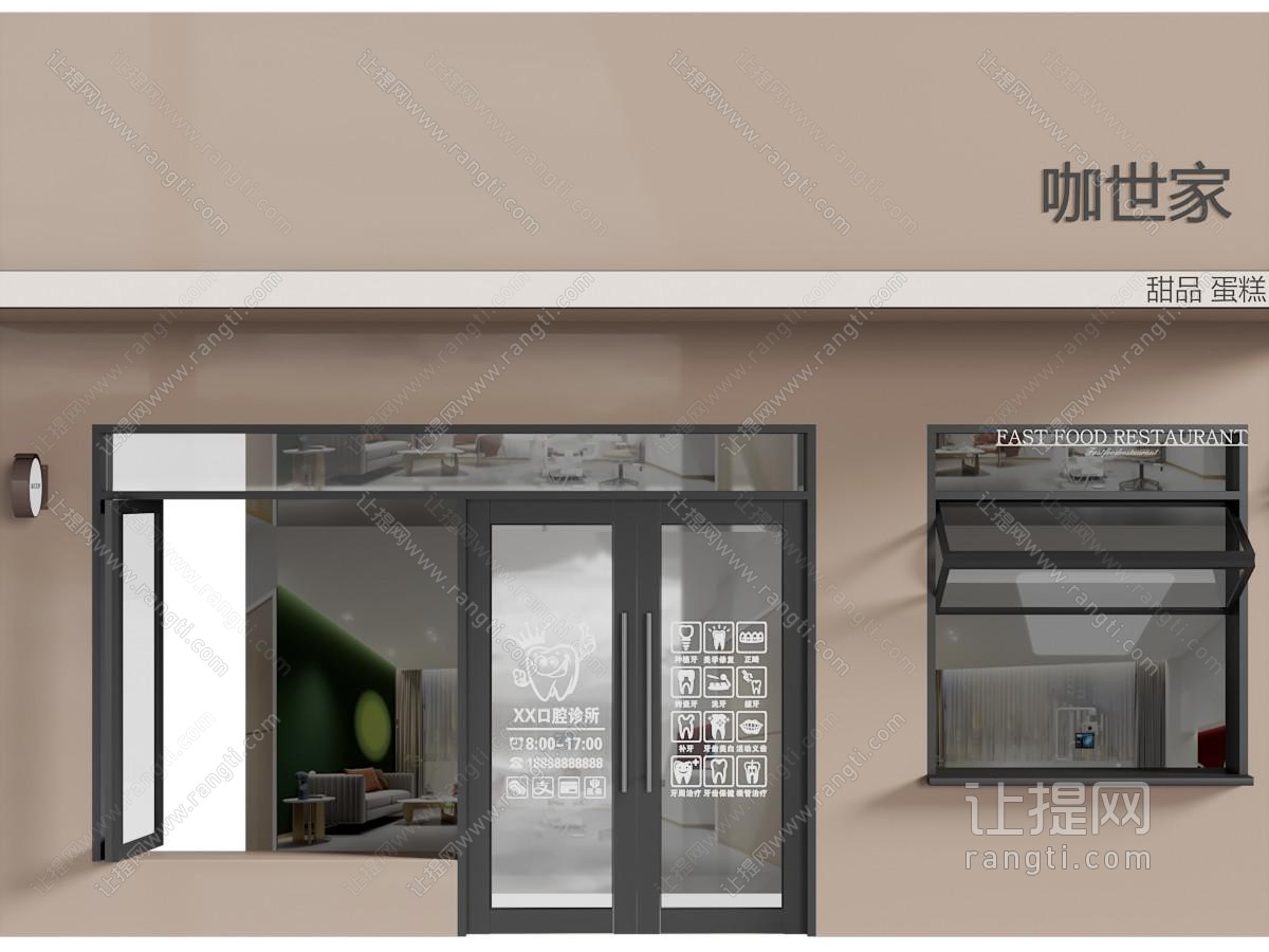 现代玻璃大门